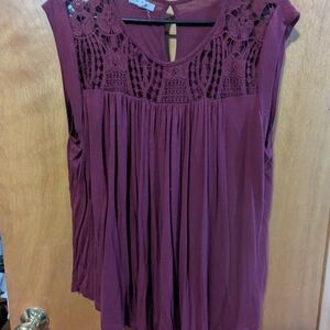 Maurices Purple Sleeveless Embellished Tank Top